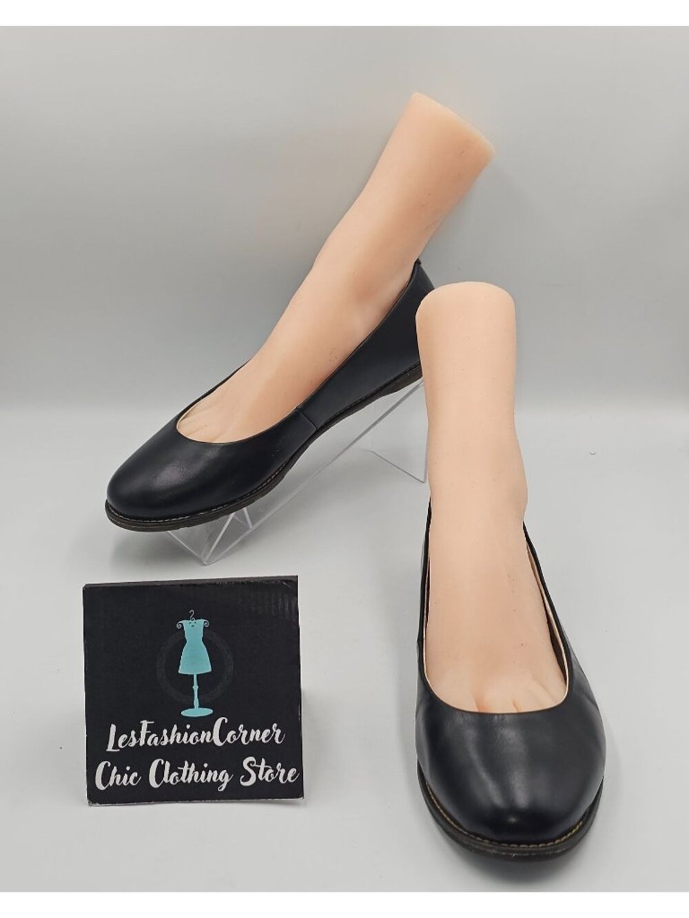 Dr. Martens Women's Black Leather Marie Round-Toe Ballet Flats Shoes Sz 9 3750